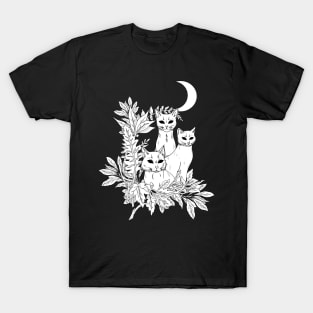 Bewitched Cats - b&w version T-Shirt